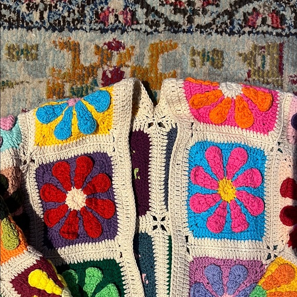 Colorful Crochet Flower Cardigan - Picture 2 of 3